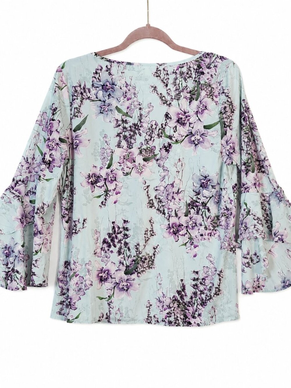 Belle by Kim Gravel Floral Bell Sleeve Top | Size M - Picture 2 of 5
